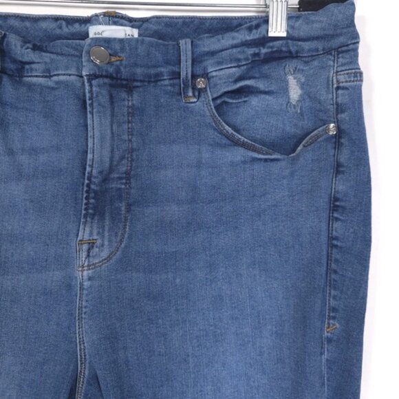 GOOD AMERICAN Women’s Jeans Distressed High Rise Blue 752 GLC873TINA Size 18 - Picture 8 of 14